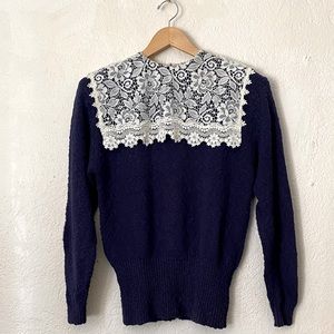 Gunne Sax Vintage Royal Blue Sweater